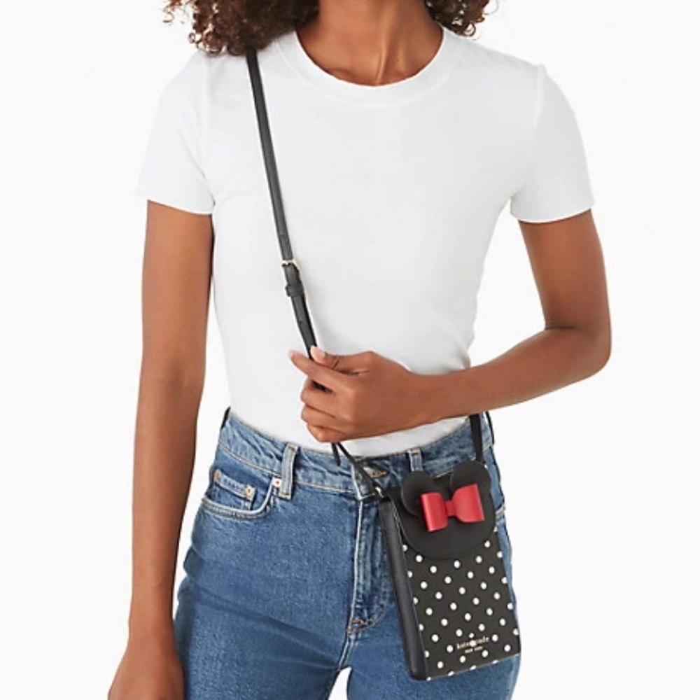 disney x kate spade new york minnie mouse north south flap phone crossbody - Picture 6 of 16